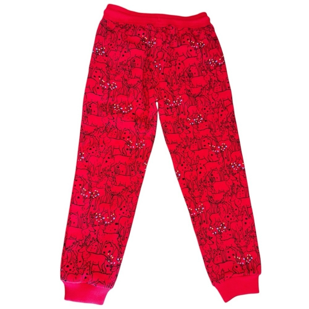 Adventurewear 360 Kids Red Holiday Reindeer Jogger Pants Size 4 NWT - Picture 3 of 7